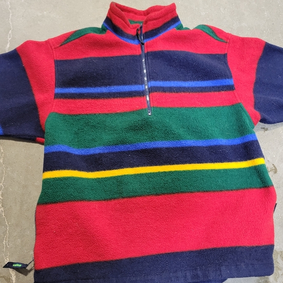 Eddie Bauer Ebtek Men's Jacket Sz xlarge Tall Colorblock Rainbow Stripe Fleece - Picture 4 of 9